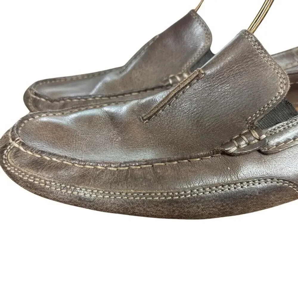 Clarks Mens Ashmont Race Driving Loafers Brown Leather Slip On Shoes sz 13 M